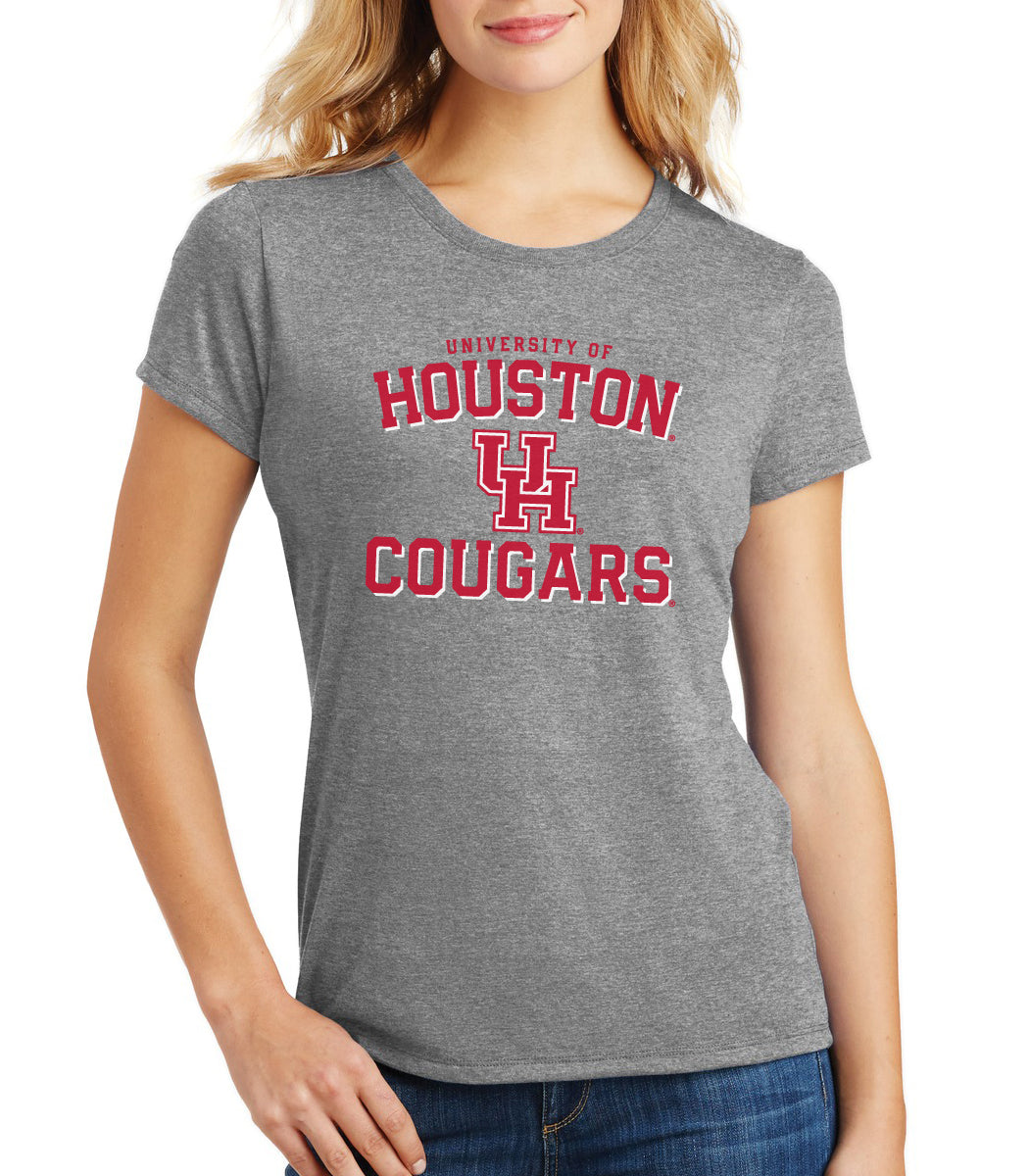 Women's Houston Cougars Premium Tri-Blend Tee Shirt - University of Houston UH Cougars Arch
