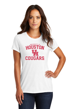 Women's Houston Cougars Premium Tri-Blend Tee Shirt - University of Houston UH Cougars Arch