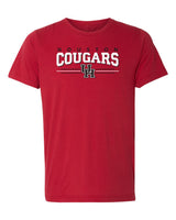 Women's Houston Cougars Premium Tri-Blend Tee Shirt - Cougars 3-Stripe UH Logo