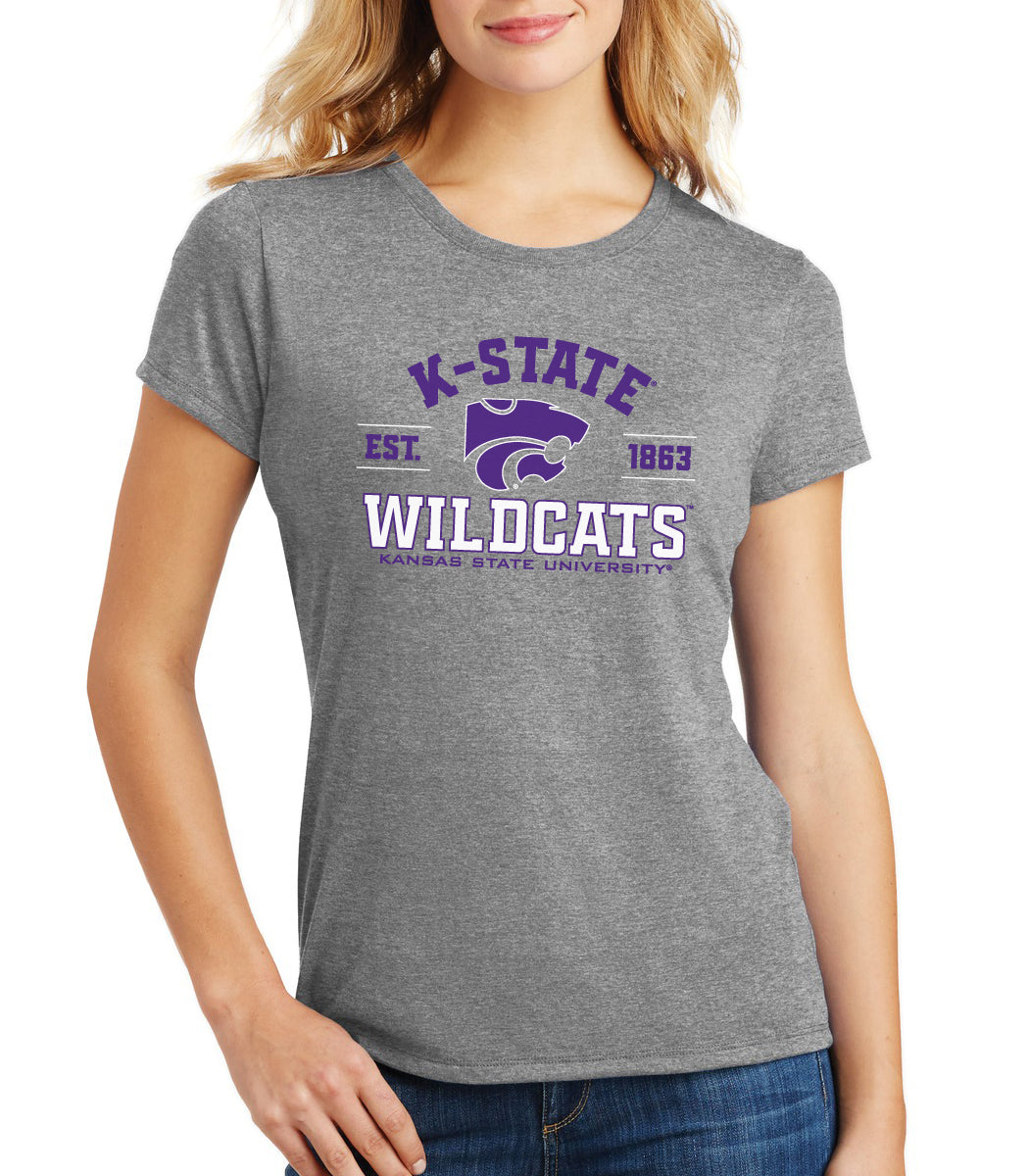 Women's K-State Wildcats Premium Tri-Blend Tee Shirt - Arch K-State Wildcats EST 1863