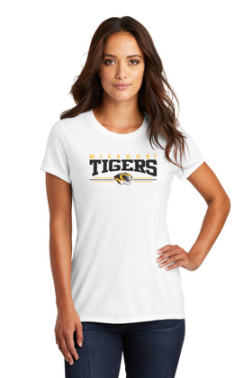 Women's Missouri Tigers Premium Tri-Blend Tee Shirt - Tigers 3 Stripe Head Logo