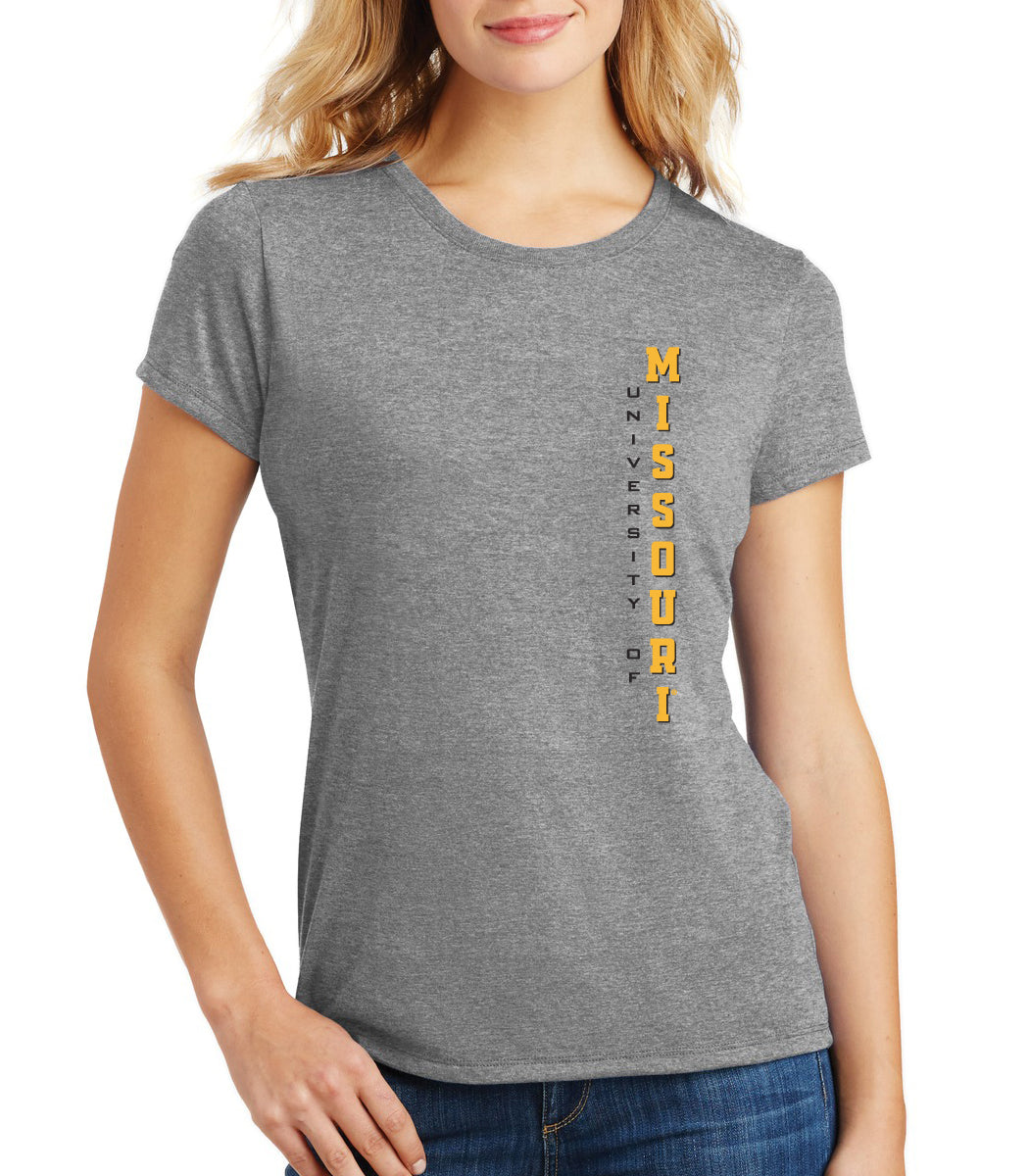 Women's Missouri Tigers Premium Tri-Blend Tee Shirt - Vertical Univ of Missouri