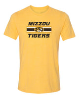 Women's Missouri Tigers Premium Tri-Blend Tee Shirt - Horiz Stripe Mizzou Tigers