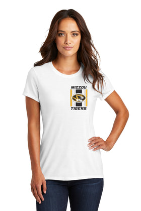 Women's Missouri Tigers Premium Tri-Blend Tee Shirt - Vert Stripe Mizzou Tigers