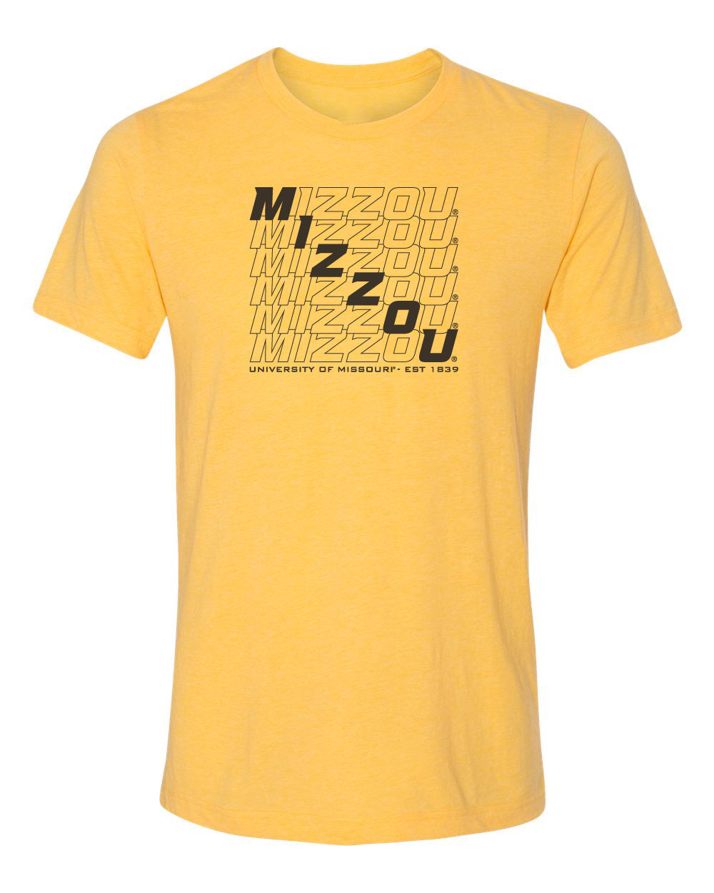 Women's Missouri Tigers Premium Tri-Blend Tee Shirt - Mizzou Diagonal Echo