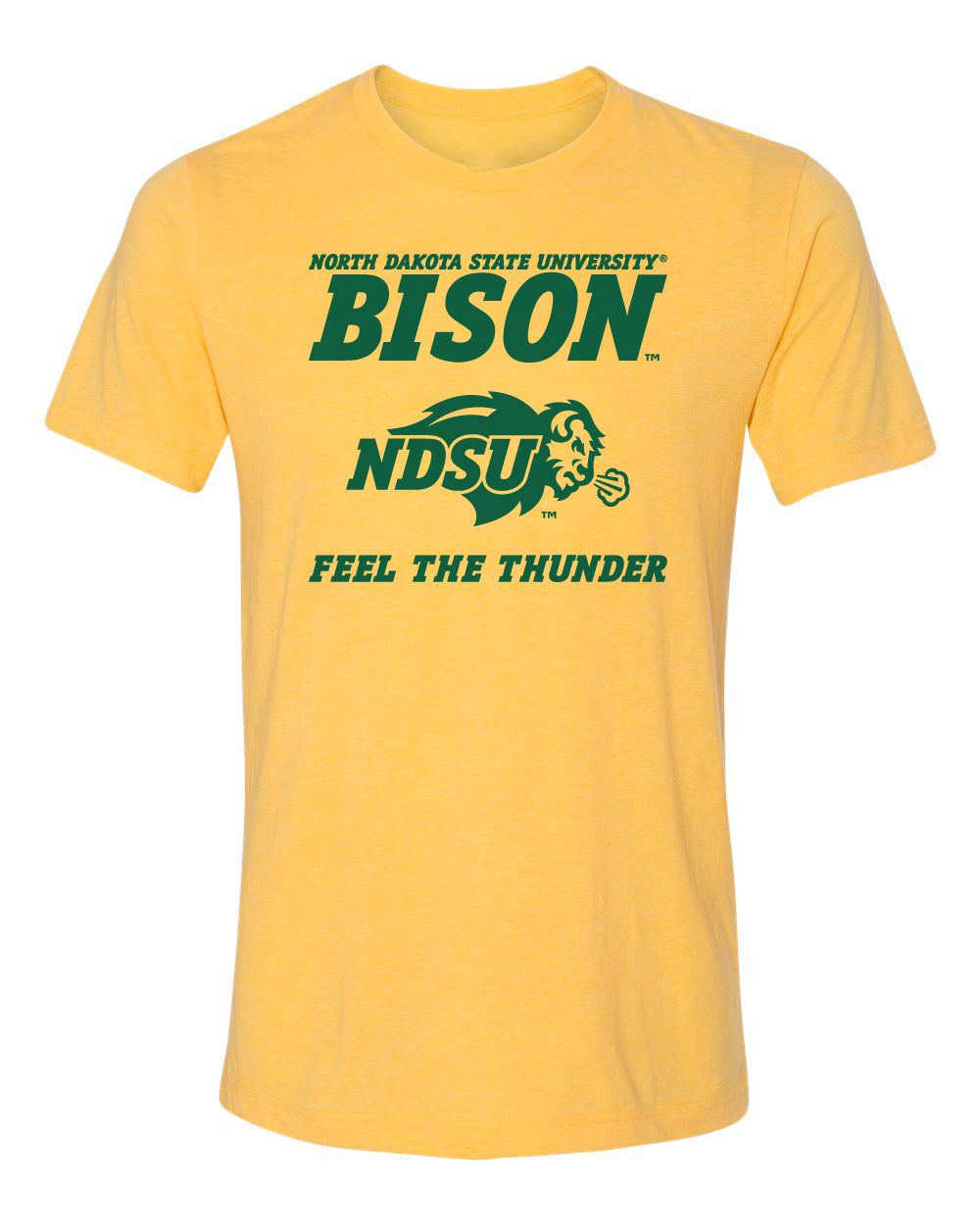Women's NDSU Bison Premium Tri-Blend Tee Shirt - NDSU Bison Feel The Thunder
