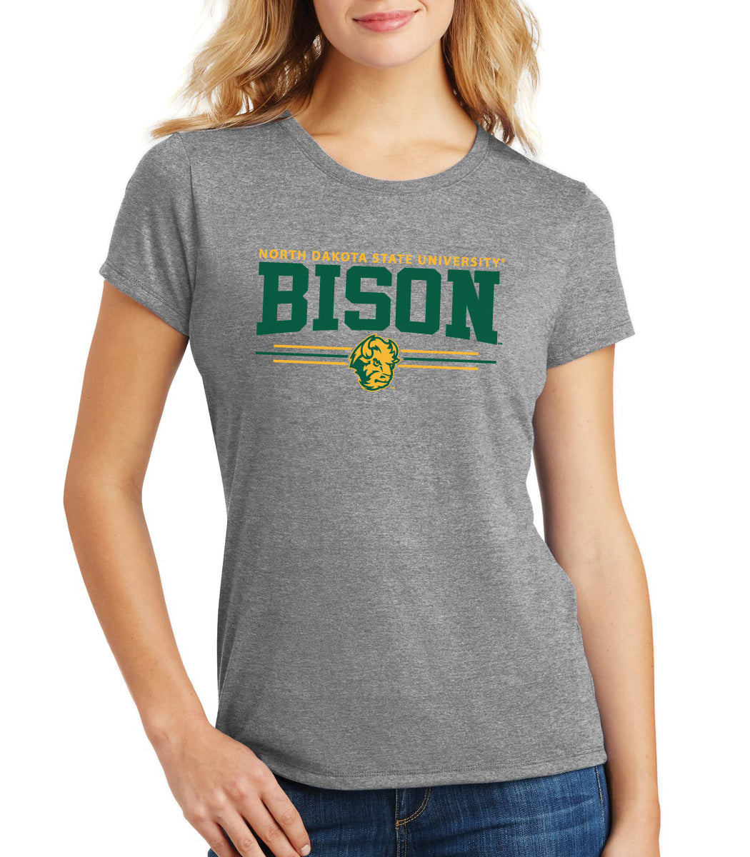 Women's NDSU Bison Premium Tri-Blend Tee Shirt - Bison 3-Stripe