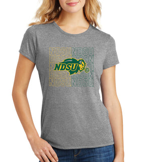 Women's NDSU Bison Premium Tri-Blend Tee Shirt - NDSU Bison Logo Overlay