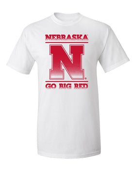 Nebraska Huskers Tee Shirt - Nebraska N GO Big RED Fade
