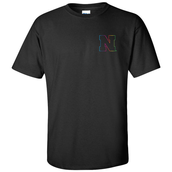 Nebraska Rainbow Outline N Tee Shirt