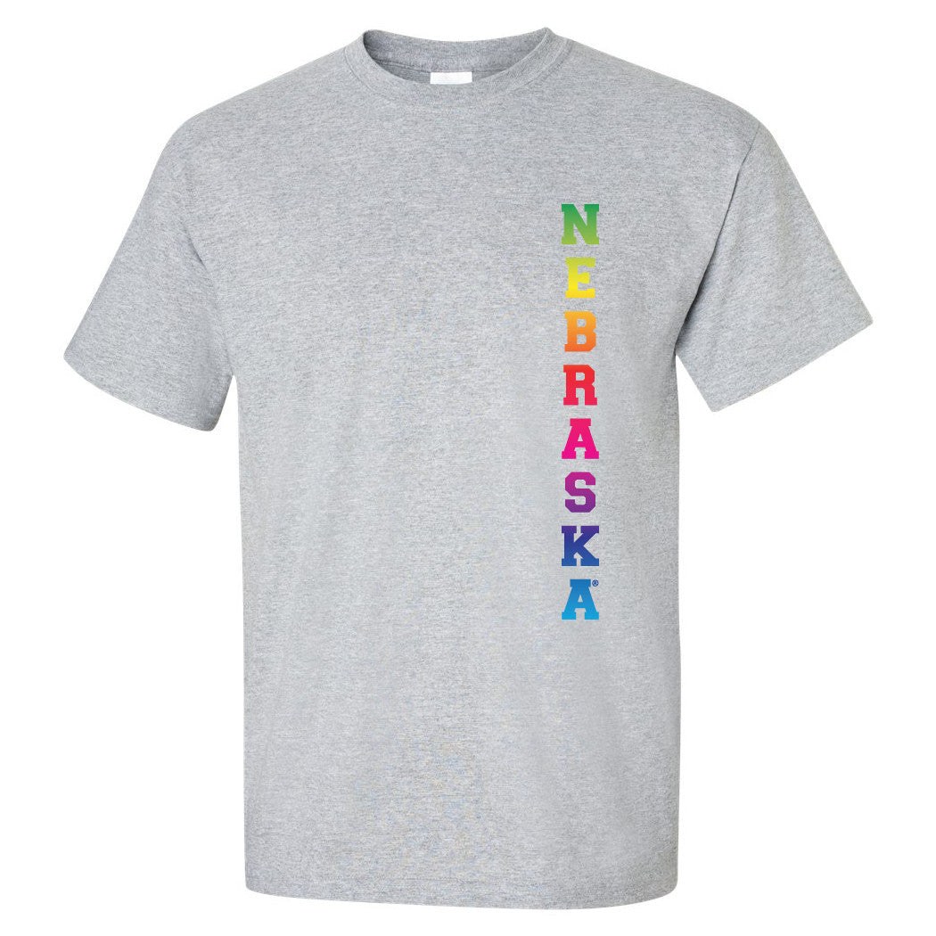 Rainbow "NEBRASKA" Huskers Tee Shirt