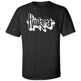 Nebraska Huskers Tee Shirt - White Script Huskers Outline
