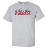 Nebraska Huskers Tee Shirt - Script Nebraska Block Huskers