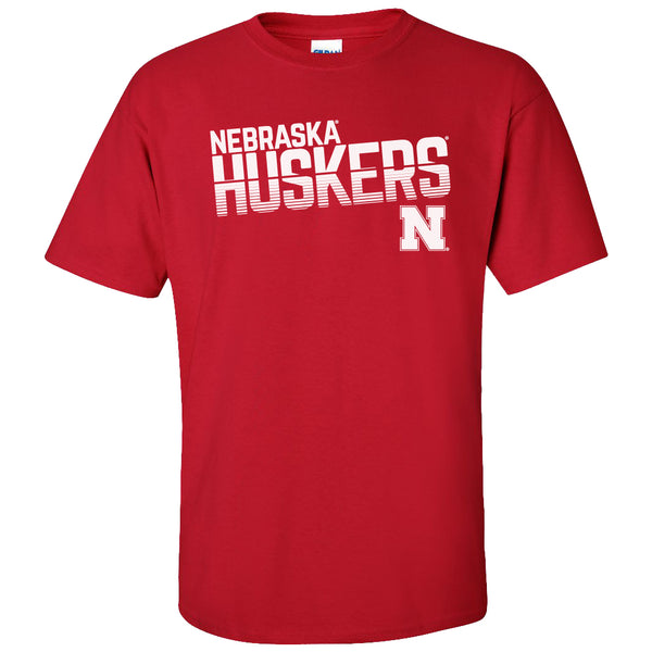 Nebraska Huskers Tee Shirt - Huskers Stripe Fade