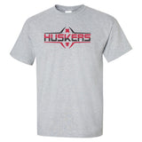 Nebraska Huskers Tee Shirt - Striped HUSKERS Football Laces