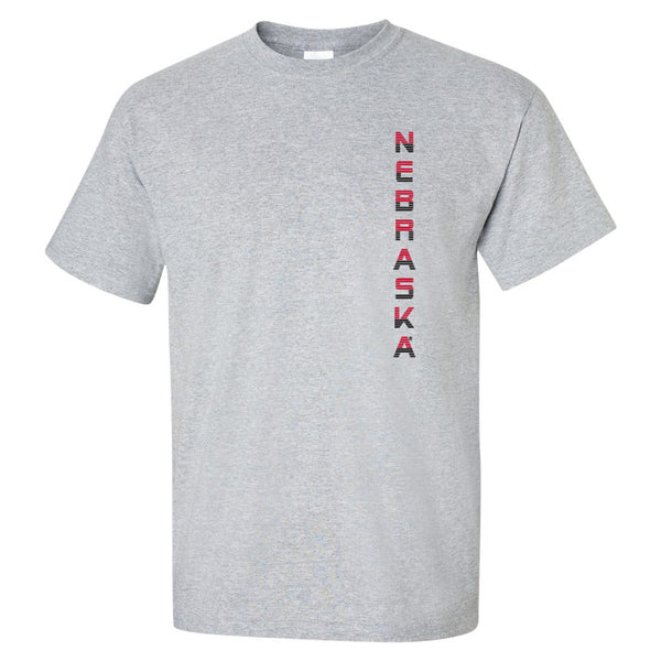 Nebraska Huskers Tee Shirt - Striped Vertical Nebraska
