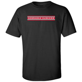 Nebraska Huskers Tee Shirt - Nebraska Huskers Horiz Stripe