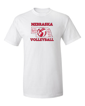 Nebraska Huskers Tee Shirt - Huskers Volleyball 5-Time National Champions