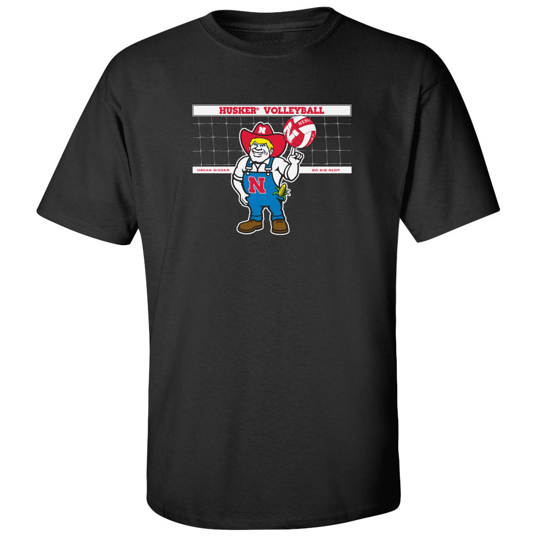 Nebraska Huskers Tee Shirt - Nebraska Volleyball with Herbie Husker