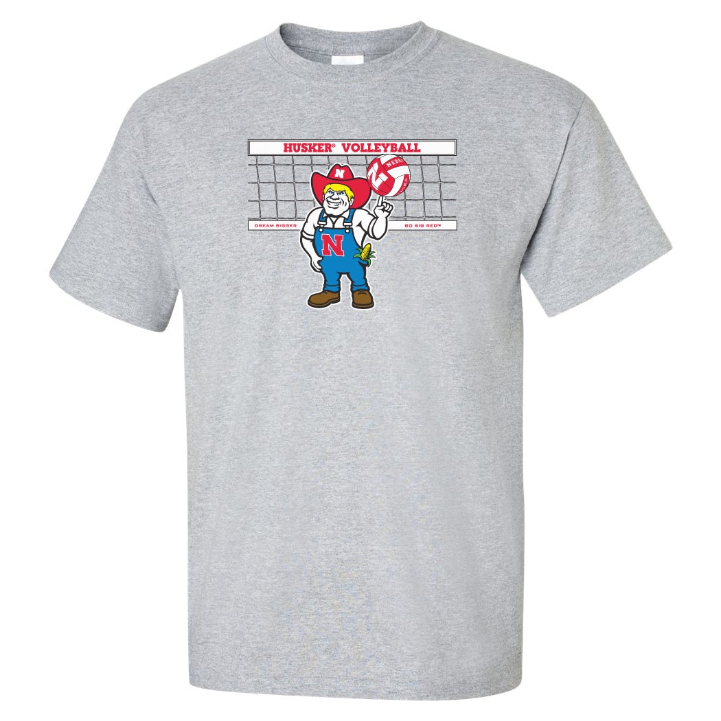 Nebraska Huskers Tee Shirt - Nebraska Volleyball with Herbie Husker