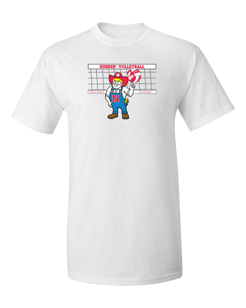 Nebraska Huskers Tee Shirt - Nebraska Volleyball with Herbie Husker