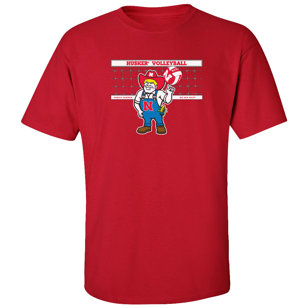 Nebraska Huskers Tee Shirt - Nebraska Volleyball with Herbie Husker