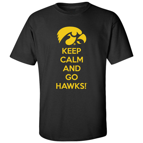Iowa Hawkeyes Tee Shirt - Keep Calm and Go Hawks