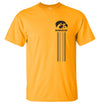 Iowa Hawkeyes Tee Shirt - IOWA Hawkeyes Vertical Stripe with Tigerhawk