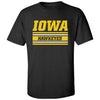 Iowa Hawkeyes Tee Shirt - Horizontal Stripe Italic Iowa HAWKEYES