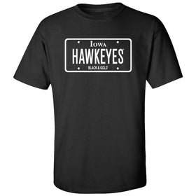 Iowa Hawkeyes Tee Shirt - Blackout Hawkeyes License Plate