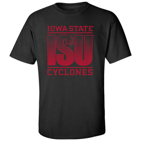 Iowa State Cyclones Tee Shirt - ISU Fade Red on Black