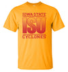 Iowa State Cyclones Tee Shirt - ISU Fade Red on Gold