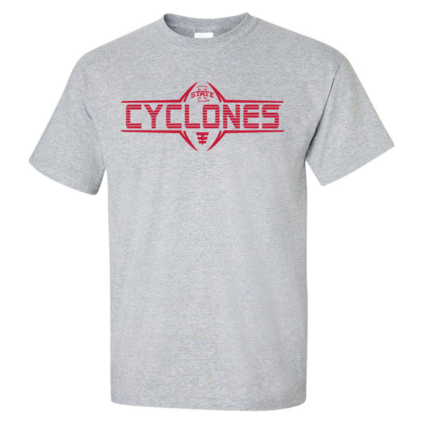 Iowa State Cyclones Tee Shirt - Striped CYCLONES Football Laces