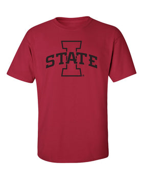 Iowa State Cyclones Tee Shirt - Primary Logo Black on Cardinal