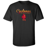 Iowa State Cyclones Tee Shirt - Script Cyclones Full Color Fade with Cy