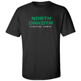 North Dakota Fighting Hawks Tee Shirt - Official Stacked UND Word Mark