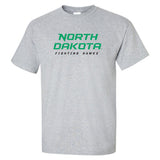 North Dakota Fighting Hawks Tee Shirt - Official Stacked UND Word Mark