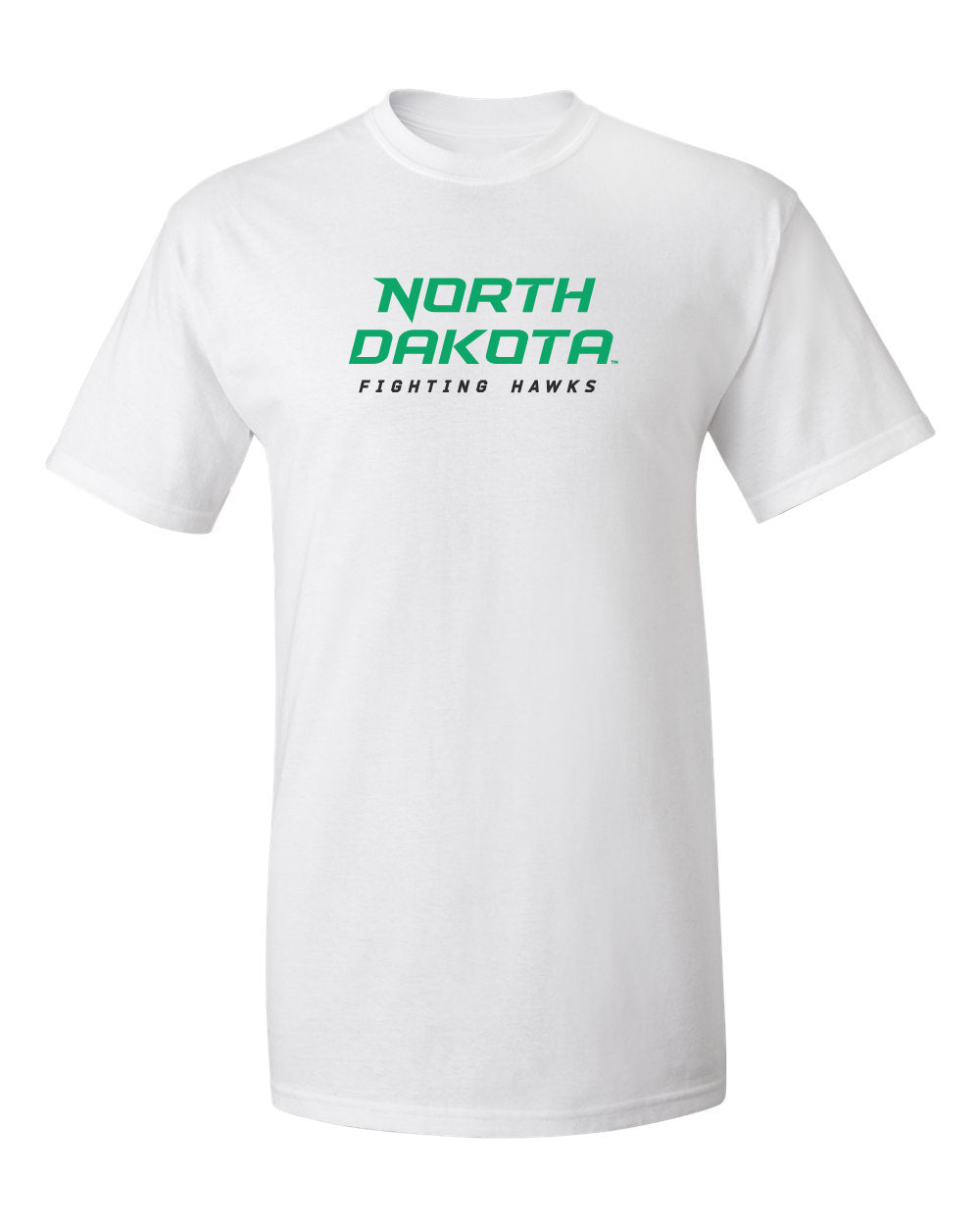 North Dakota Fighting Hawks Tee Shirt - Official Stacked UND Word Mark