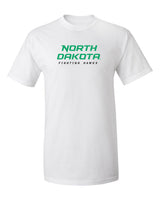 North Dakota Fighting Hawks Tee Shirt - Official Stacked UND Word Mark