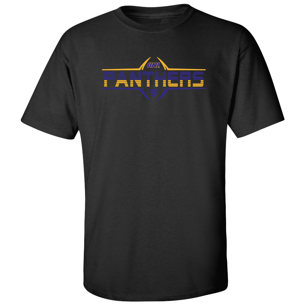 Northern Iowa Panthers Tee Shirt - Striped UNI Panthers Football Laces