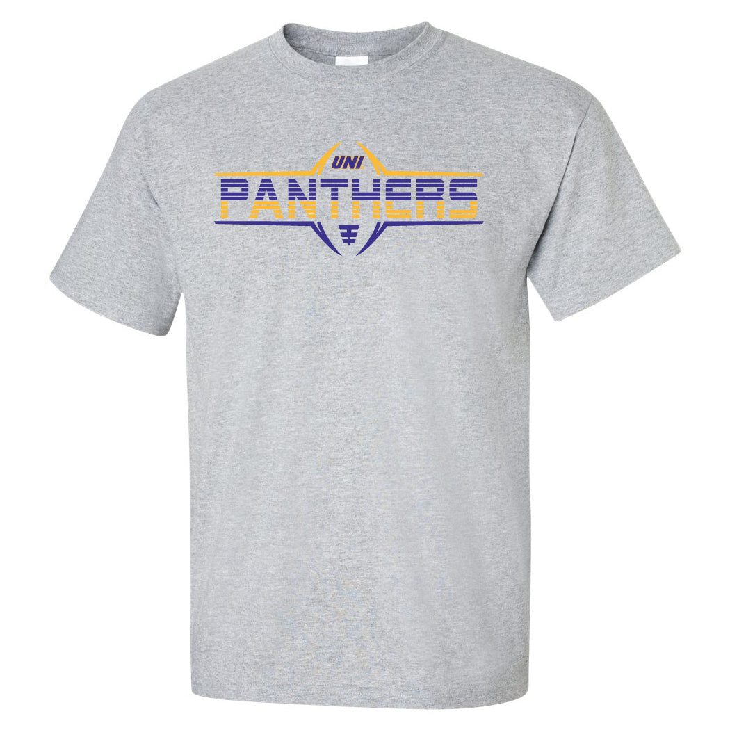 Northern Iowa Panthers Tee Shirt - Striped UNI Panthers Football Laces