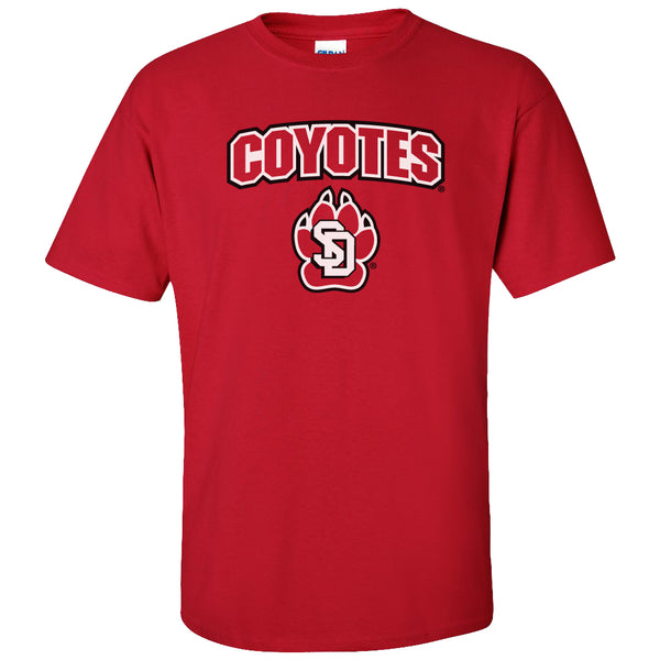 South Dakota Coyotes Tee Shirt - Coyotes with USD Paw Logo