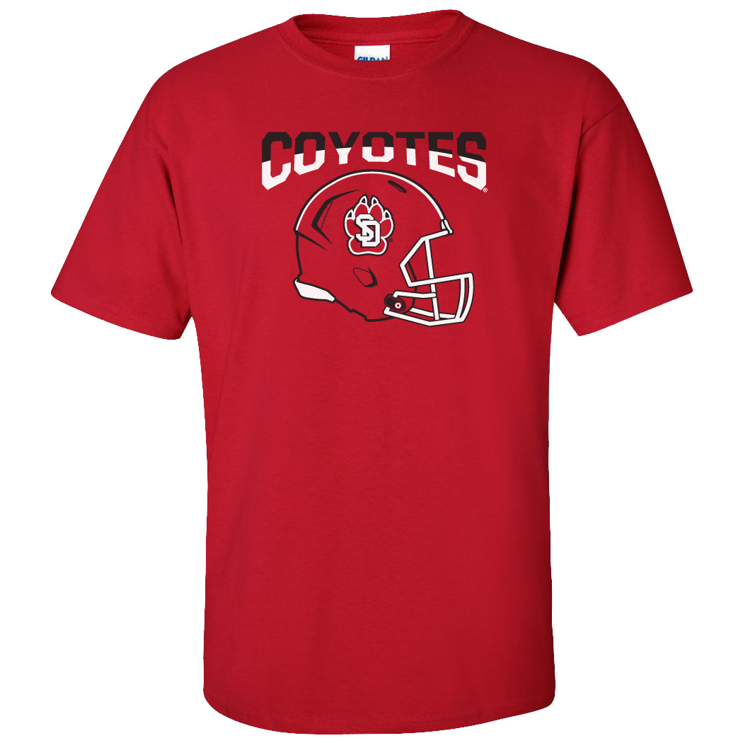 South Dakota Coyotes Tee Shirt - USD Football Helmet