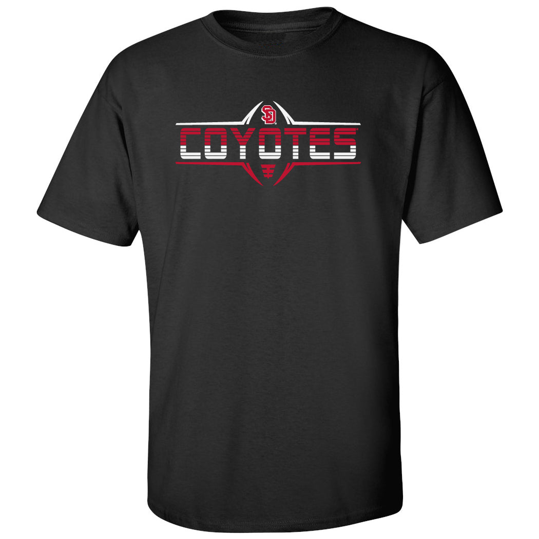 South Dakota Coyotes Tee Shirt - Striped COYOTES Football Laces