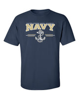 Navy Midshipmen Tee Shirt - U.S. Navy 3 Stripe Anchor Logo