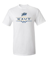 Navy Midshipmen Tee Shirt - Navy Football Laces and Goat