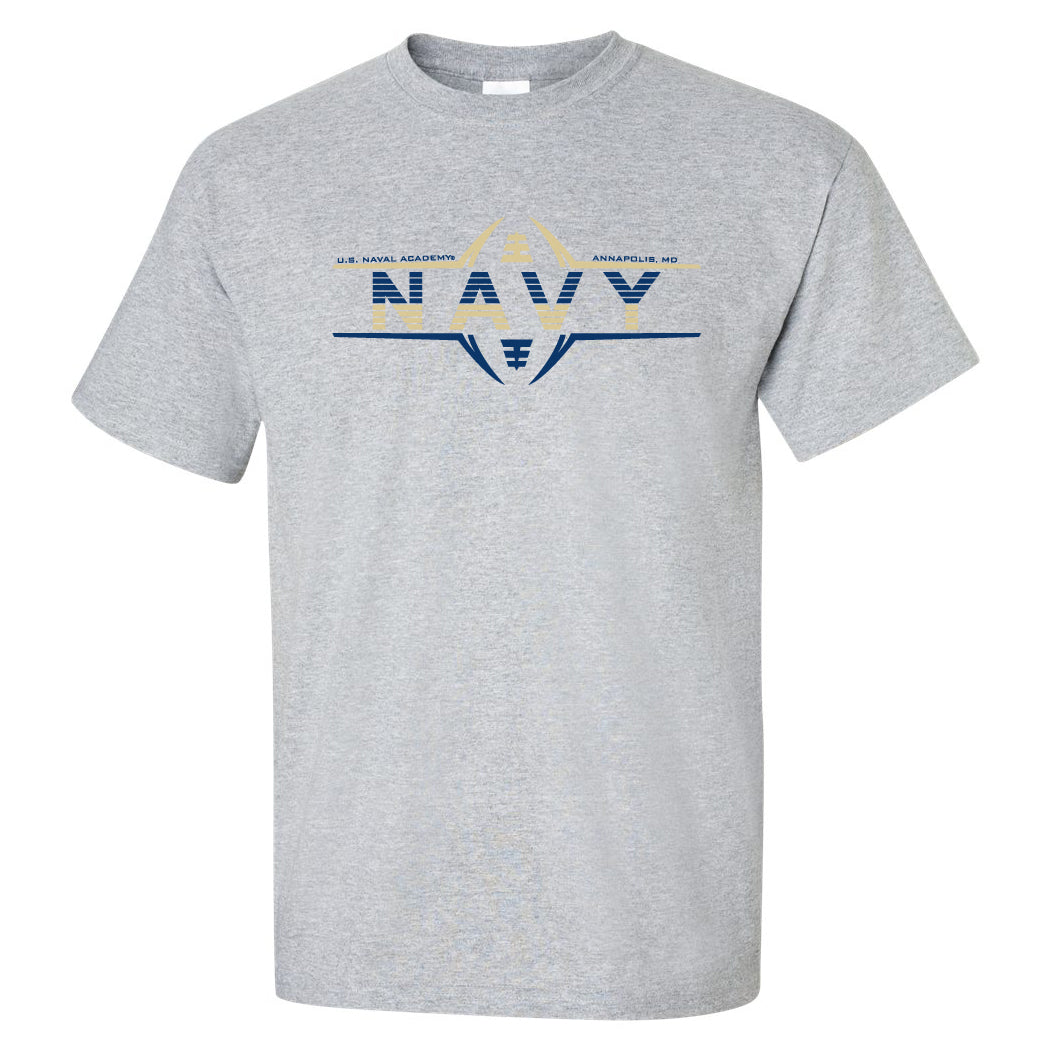 Navy Midshipmen Tee Shirt - Navy Football Laces