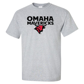 Omaha Mavericks Tee Shirt - Omaha Mavericks with Bull on Gray