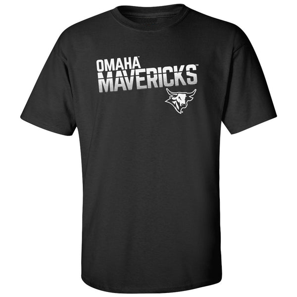 Omaha Mavericks Tee Shirt - Mavericks Stripe Fade