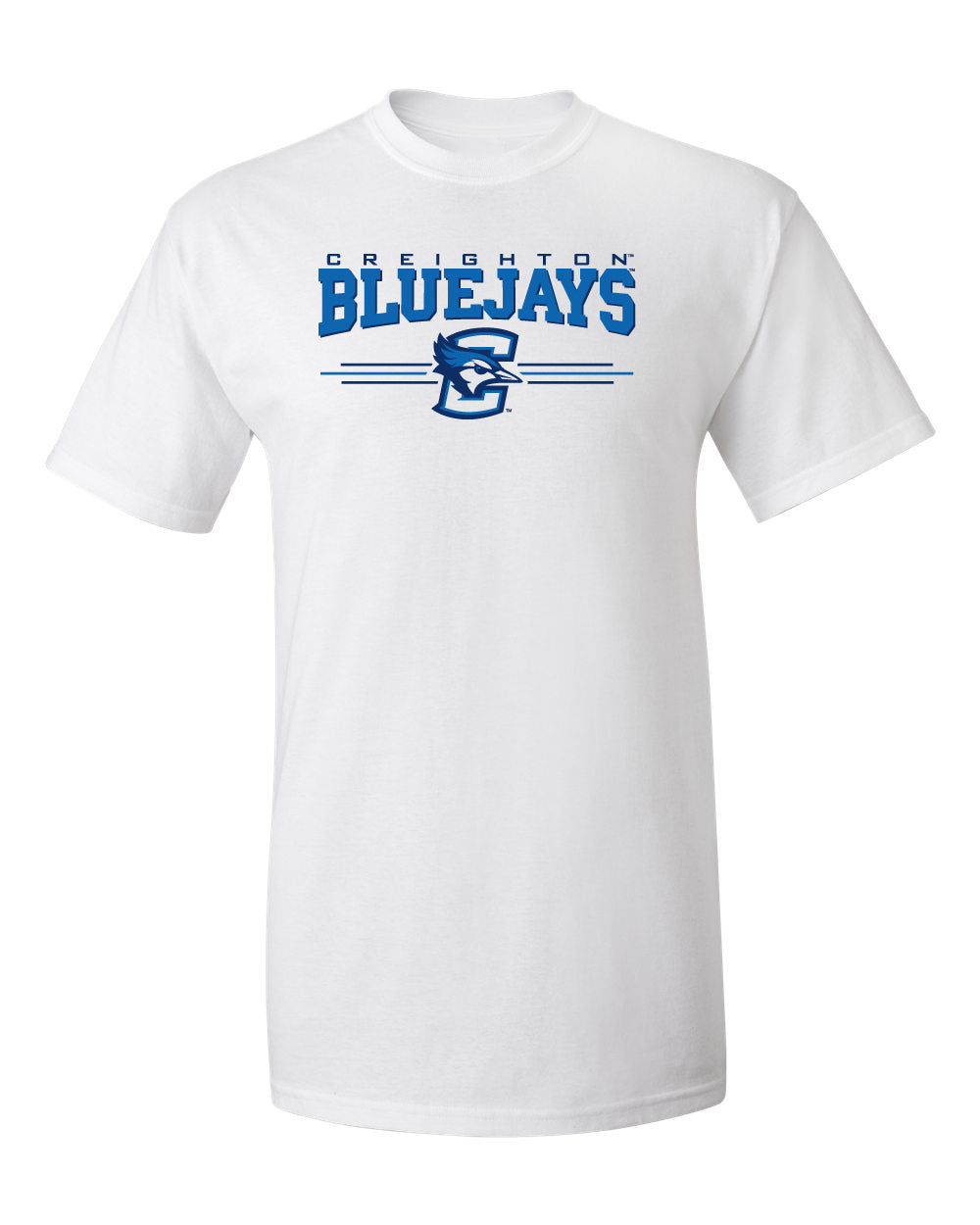 Creighton Bluejays Tee Shirt - Bluejays 3 Stripe Primary Logo